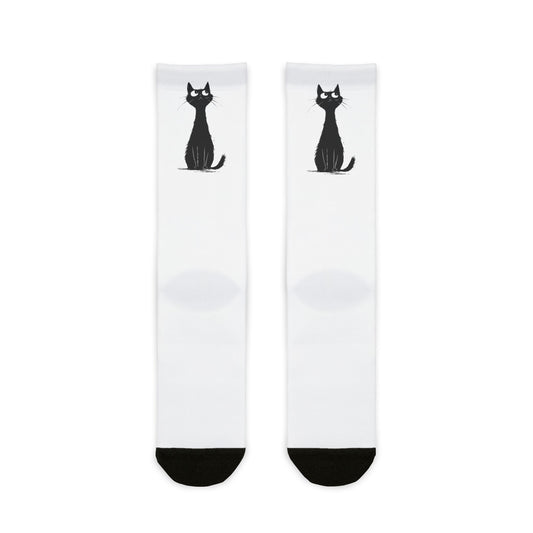 Funny Cat Design Crew Socks | Universal Fit for Cat Lovers
