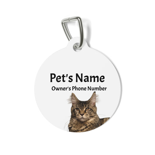 Pet ID Tag – Custom Name, Phone & Photo – Metal, Double-Sided
