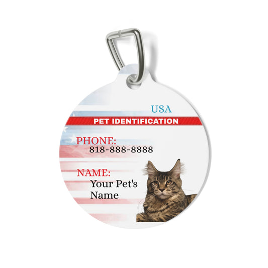 Pet ID Tag – Custom Name, Phone & Photo – USA