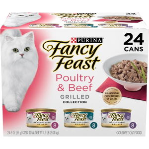 Grilled Wet Cat Food Poultry and Beef Collection Wet Cat Food Variety Pack - (Pack of 24) 3 oz. Cans